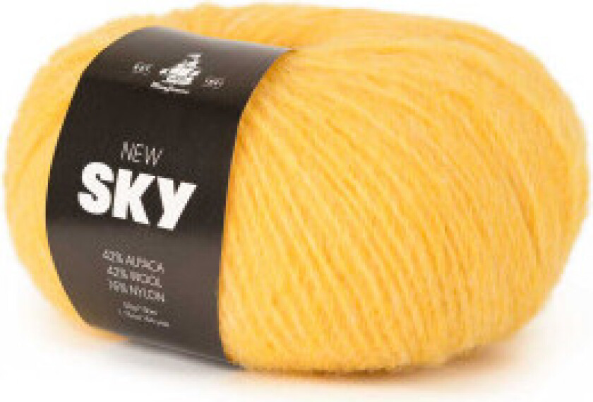 New Sky Garn Unicolor 87 Sterk Gul