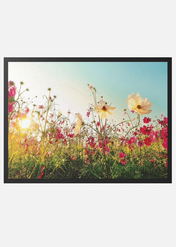 Dørmatte med blomstereng