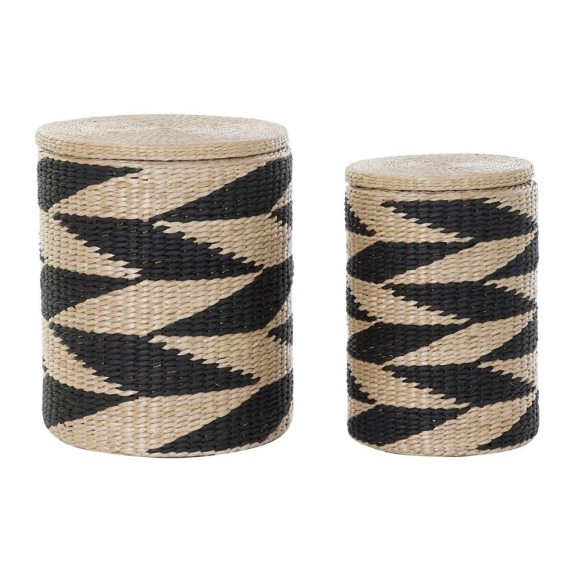 Skittentøyskurv DKD Home Decor Svart Naturtre MDF 41 x 41 x 51 cm