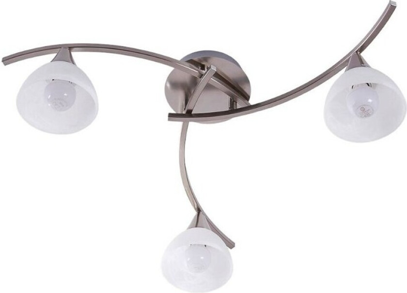 Della – taklampe matt nikkel, 3 lyskilder