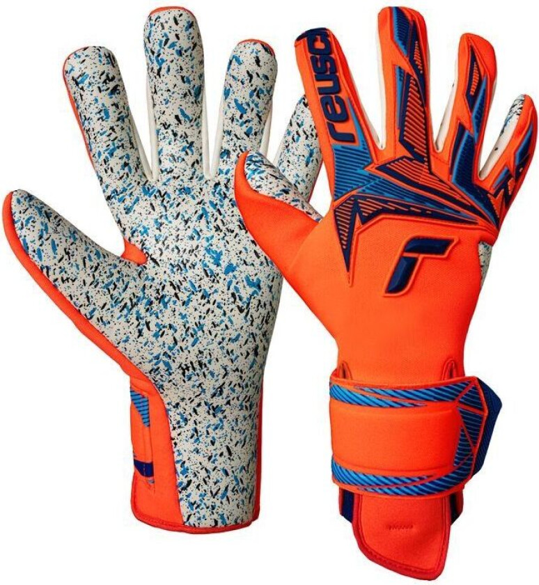 Keeperhansker Attrakt FreeGel Fusion World Cup Line - Oransje/Blå, størrelse 8