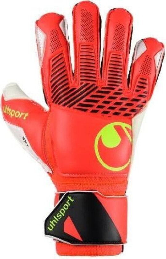 Keeperhansker Fangmaschine Soft Flex Frame - Fluo Rød/Hvit/Gul, størrelse 8