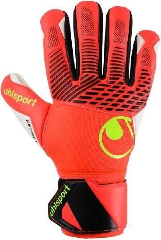 Keeperhansker Fangmaschine Supersoft HN - Fluo Rød/Hvit/Gul, størrelse 7
