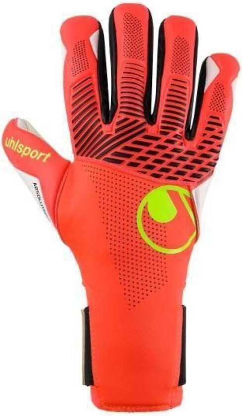 Keeperhansker Fangmaschine Absolutgrip HN - Fluo Rød/Hvit/Gul, størrelse 9