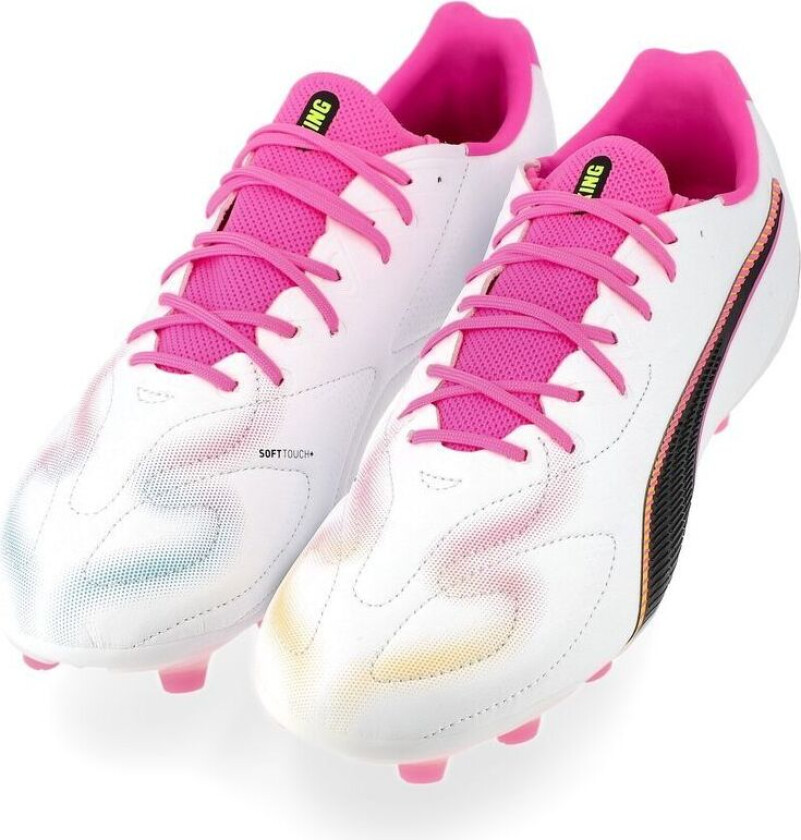 King 20 Match Fg/ag Showtime - White/poison Pink/bright Aqua, størrelse 40
