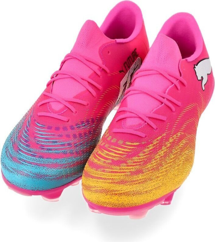 Future 9 Match Fusion Low Cut FG/AG Showtime - Poison Pink/Solstrøm/Bright Aqua/ White, størrelse 44
