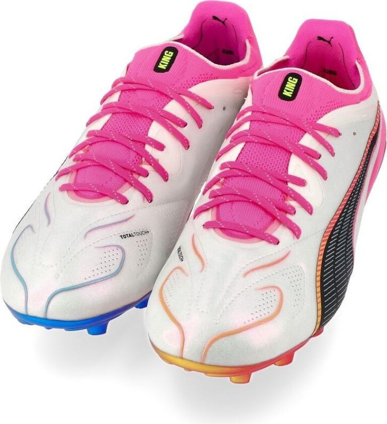 King 20 Ultimate Fg/ag Showtime - White/poison Pink/bright Aqua, størrelse 42
