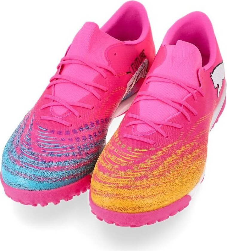 Future 9 Match Fusion Low Cut TT Showtime - Poison Pink/Solstrøm/Bright Aqua/ White - Turf (TF), størrelse 42