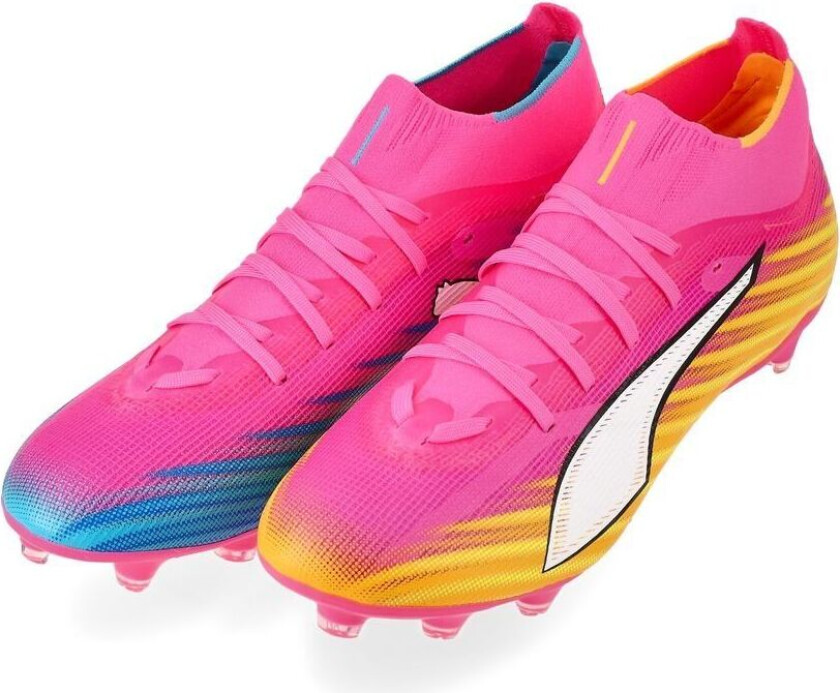 Ultra 6 Match + FG/AG Showtime - Poison Pink/ White/Solstrøm/Bright Aqua/ Svart, størrelse 42½