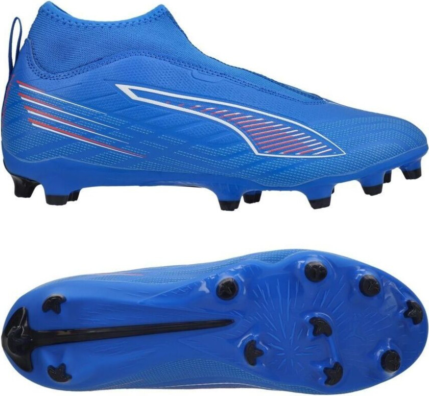 Ultra 6 Match + Laceless FG/AG Untamed - Ultra Blue/ White/rød Barn, størrelse 38½