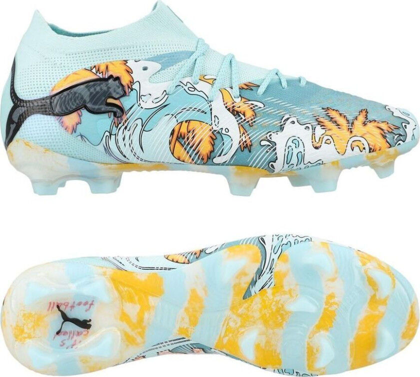 Future 9 Ultimate FG Los Angeles City Edition - Lys Aqua/Blågrønn/Solstrøm - Gress (FG), størrelse 42½