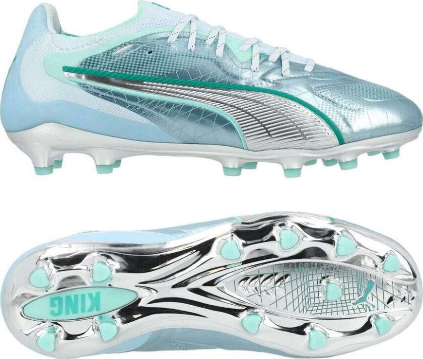 King 20 Ultimate FG/AG New York City Edition - Isblå/Mint/Sparkling Green, størrelse 42½