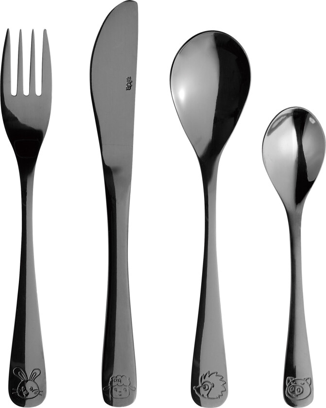 Bilde av Aida barnebestikk 4 deler Black