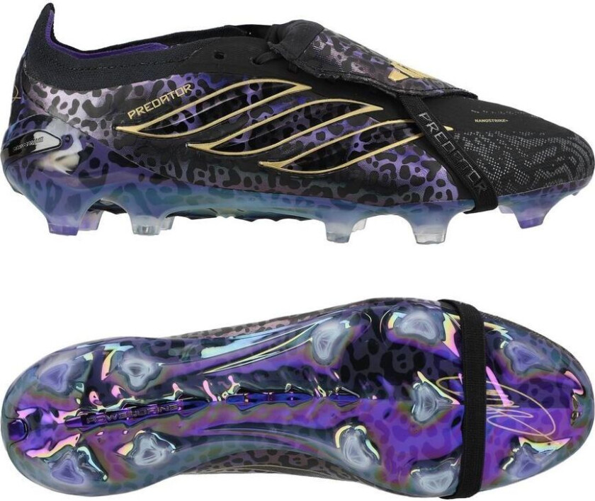 Predator Elite Fold-over Tongue Elite FG Kaká - Svart/Lilla/Gull Metallisk LIMITED EDITION - Gress (FG), størrelse 44⅔