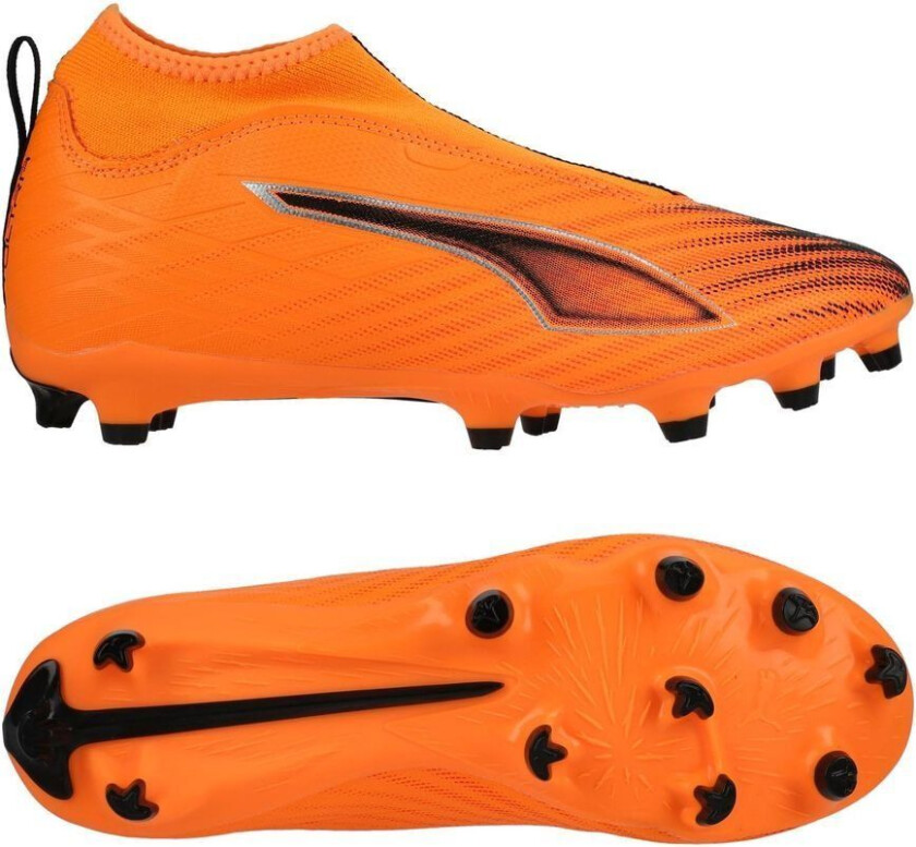 Ultra 6 Match + Laceless FG/AG Hot Pursuit - Varmebrann/ Svart/rød Barn, størrelse 38½