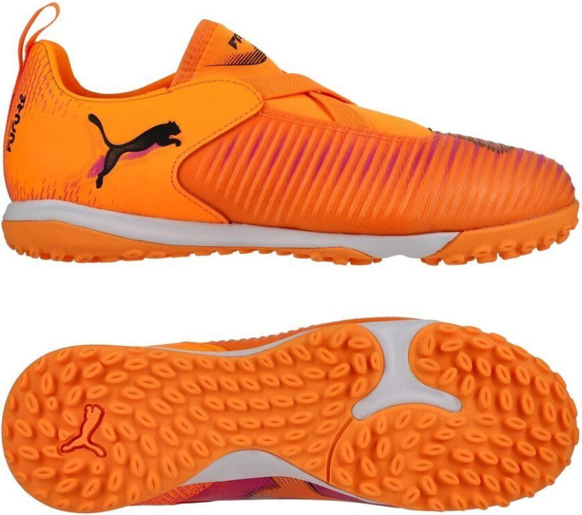 Future 8 Match Laceless + Mid TT Hot Pursuit - Varmebrann/ Svart/Ravish Barn - Turf (TF), størrelse 38½