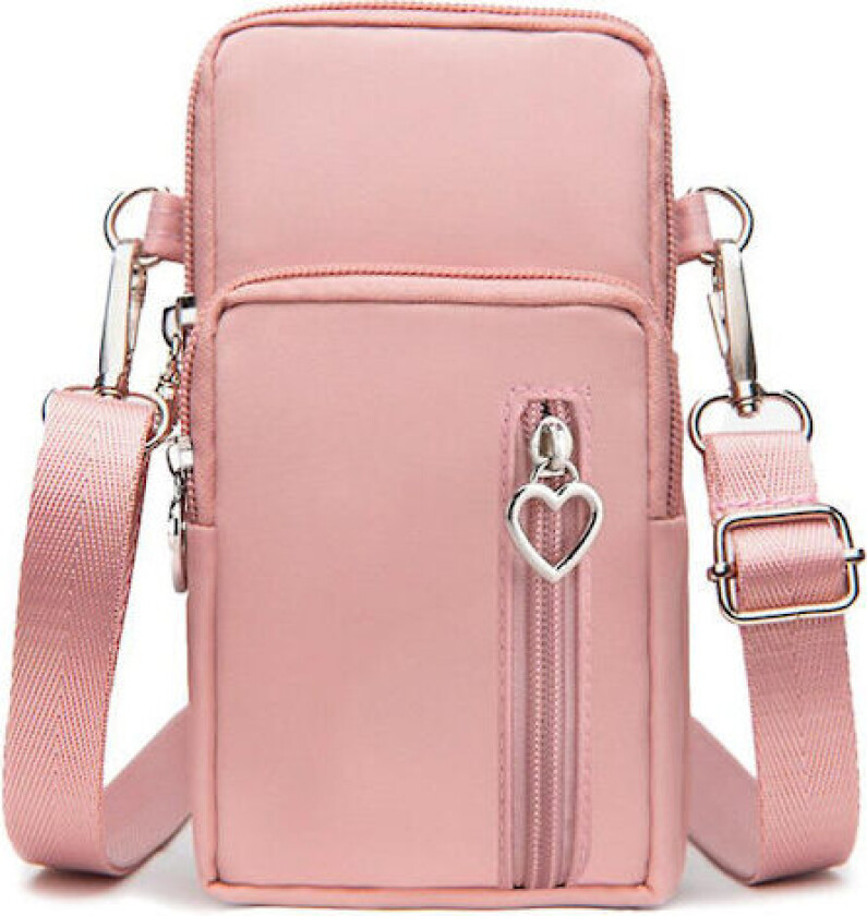 19 cm mobiltelefon lommebok crossbody veske mote sport skulderveske håndleddsveske telefonveske for kvinner menn gaver DB rosa