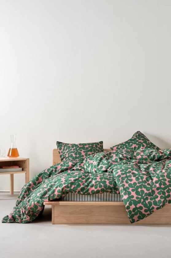 KNOTA sengesett Rosa/grønn
