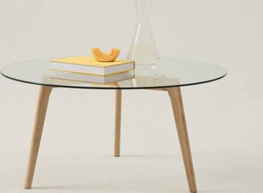 sofabord, diameter 90 cm Eik