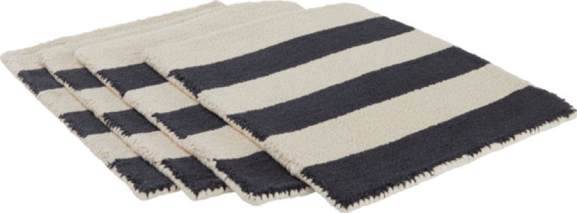 STRIPE bordbrikke 4-pk Matt sand matt svart