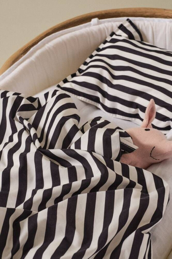 BABY sengesett vogn/vugge - økologisk Svart/hvit