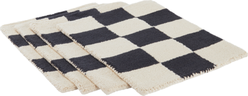 CHECK bordbrikke 4-pk Matt sand matt svart