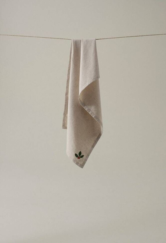 kjøkkenhåndkle 1-pk Beige/rød