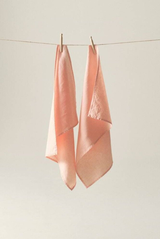 kjøkkenhåndkle 2-pk Blek fersken