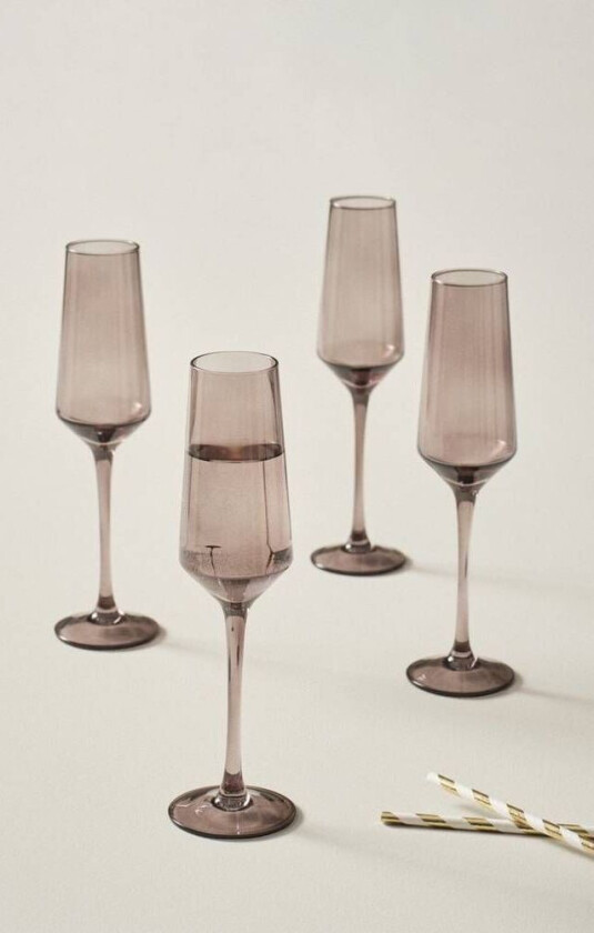 champagneglass 4-pk Mørk grå