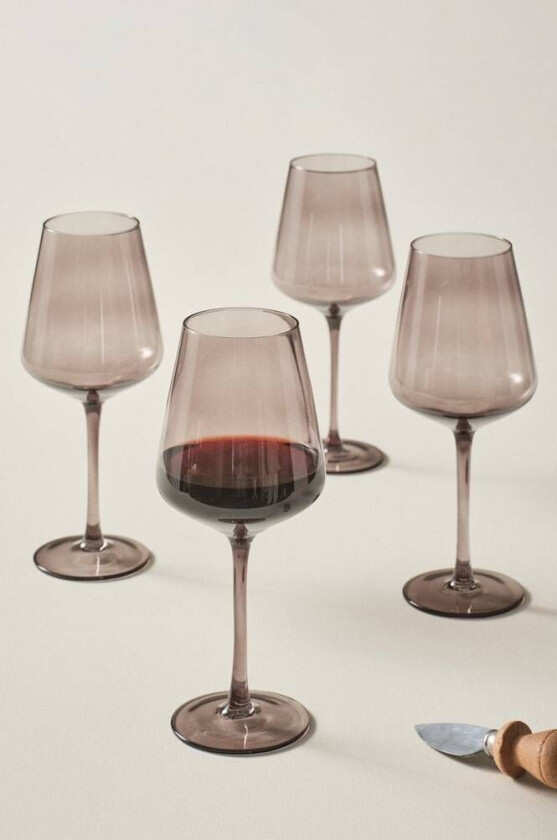 rødvinsglass 4-pk Mørk grå