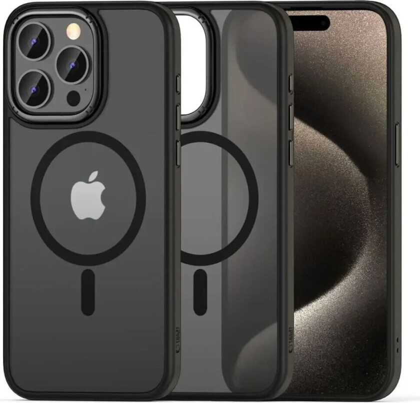 iPhone 15 Pro Tech-Protect Magmat Deksel - MagSafe Kompatibel - Matt Svart 2