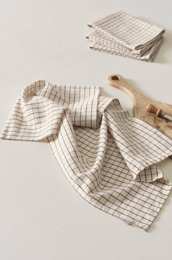 MARGO kjøkkenhåndkle 4-pk Beige/svart