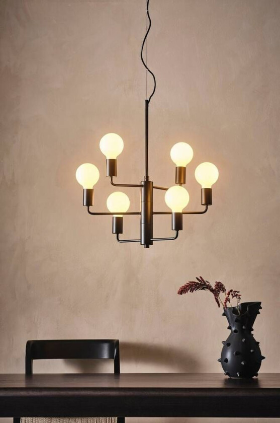 taklampe med vaier Black mdf / metall