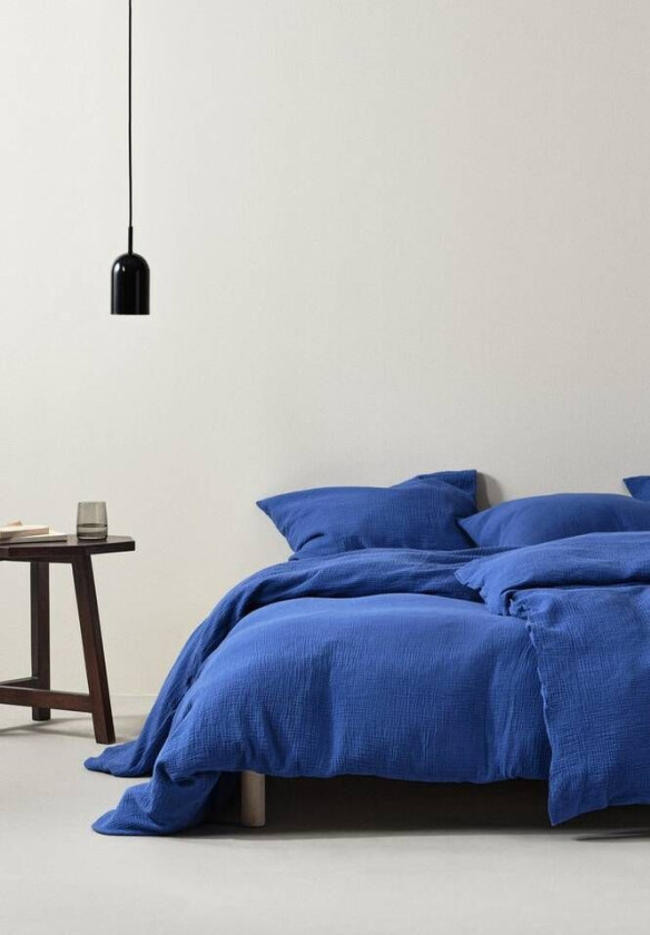 TOM sengesett enkeltseng - økologisk Koboltblå