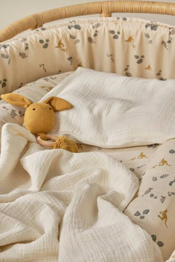 BABY sengesett vogn/vugge - økologisk Naturhvit