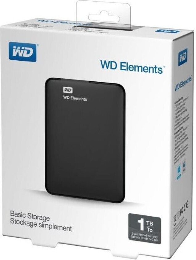 Wd Elements Portable 1tb Svart