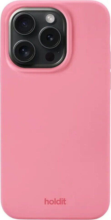 holdit iPhone 15 Pro Deksel Silikon Rouge Pink