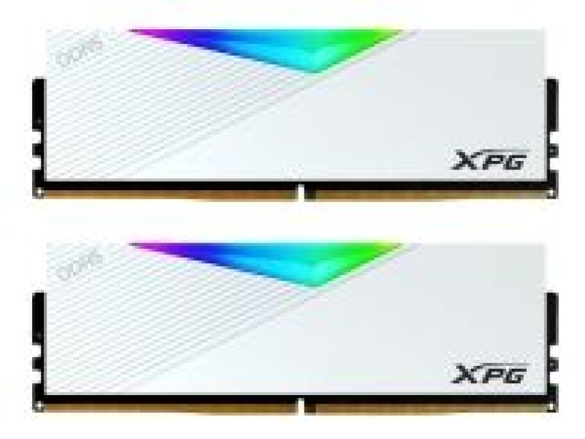 A-Data XPG LANCER RGB - DDR5 - sett - 32 GB: 2 x 16 GB - DIMM 288-pin - 6400 MHz / PC5-51200 - CL32 - 1.4 V - ikke-bufret - on-die ECC - hvit