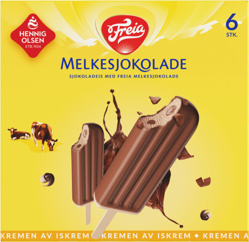 Freia Sjokoladeis m/Melkesjokolade 6stk Heo