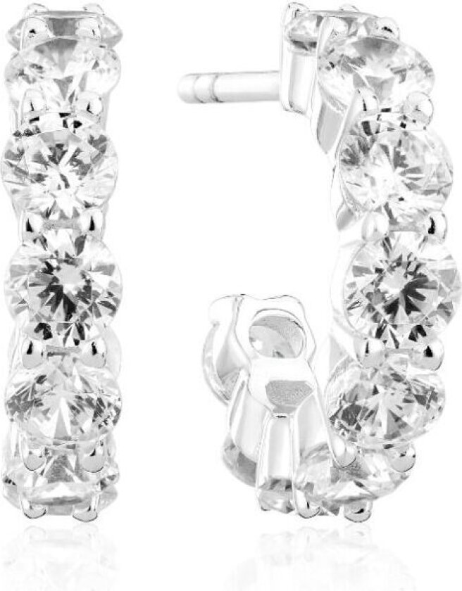 Belluno Creolo Parvus Sterlingsølv Øredobber Med Zirconia SJ-E42114-CZ-SS