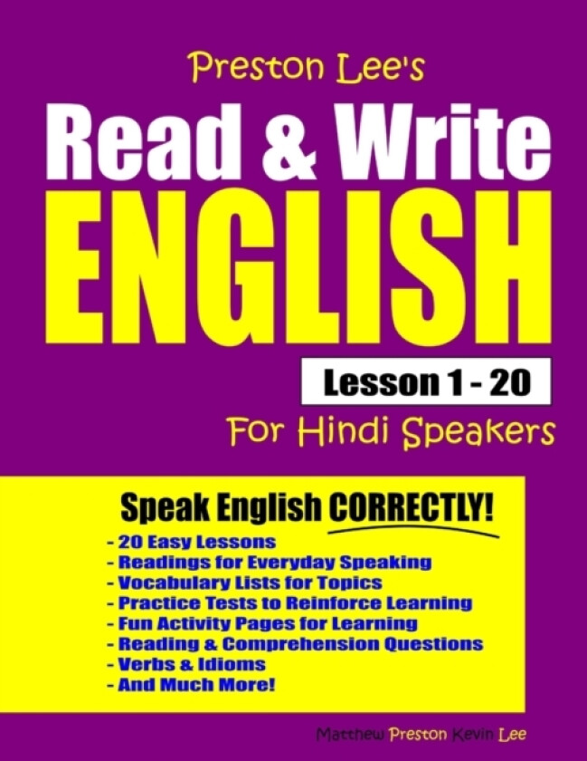 Preston Lee's Read & Write English Lesson 1 - 20 For Hindi Speakers av Matthew Preston, Kevin Lee (Paperback)