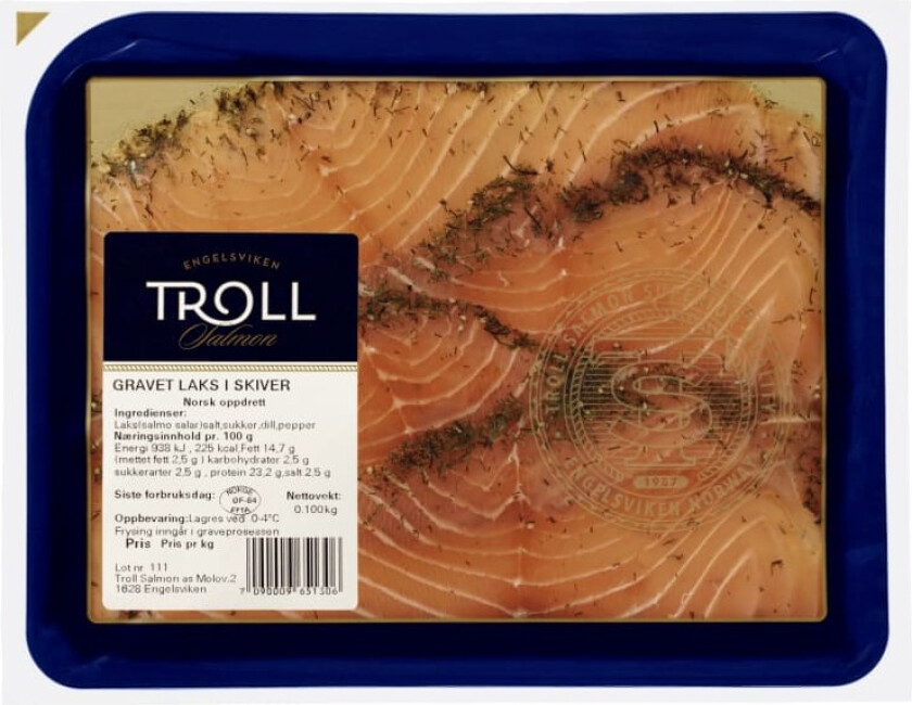 Troll Gravet Laks i Skiver 100g