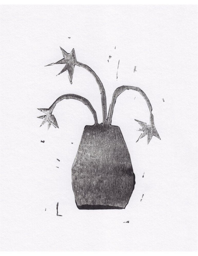 Lino Print 1 / Flowers In A Vase - 30x40 cm