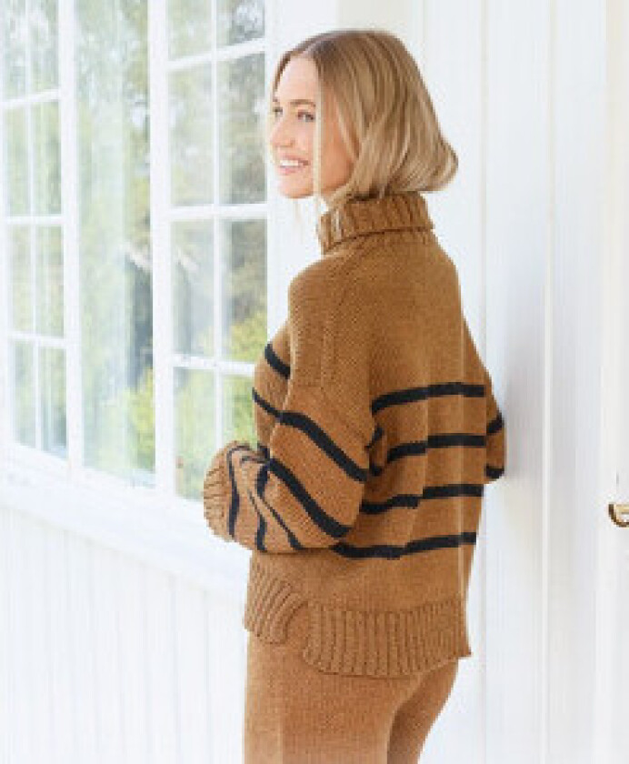 Fudge Stripes by DROPS Design - Bluse Strikkeoppskrift str. S - XXXL - XXX-Large