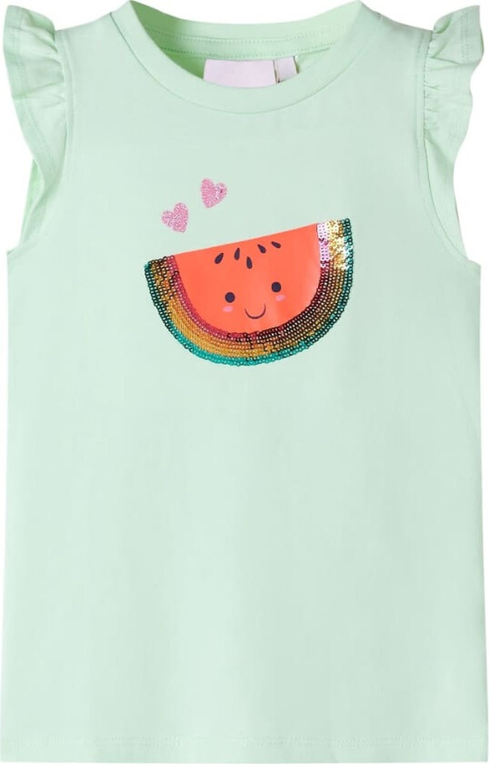 T-skjorte for barn med volangermer myk grønn 116