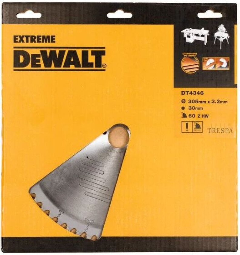 Dewalt Dewalt Sagblad Dt4346, 305x30mm 60tenner,  Extreme Trespa Høytrykkslaminat, Extra Fin Finish