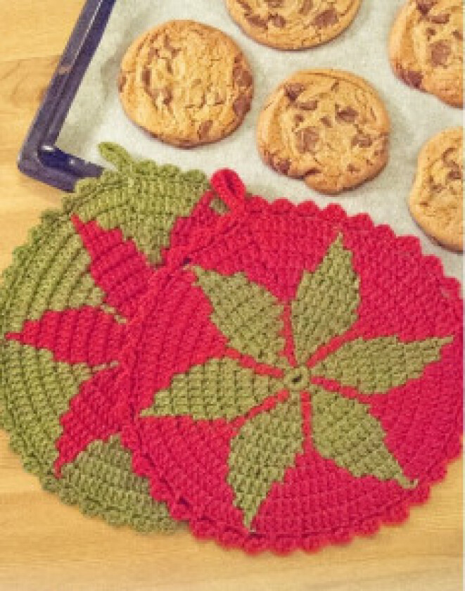 Bilde av Santa's Recipe by DROPS Design - Gryteklut Hekleoppskrift 24 cm - 2 st - 2 stk. Grydelapper