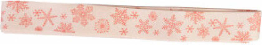 Bilde av Stoffbånd/Gavebånd Ass. Snøfnugg Rød 20mm - 3 meter