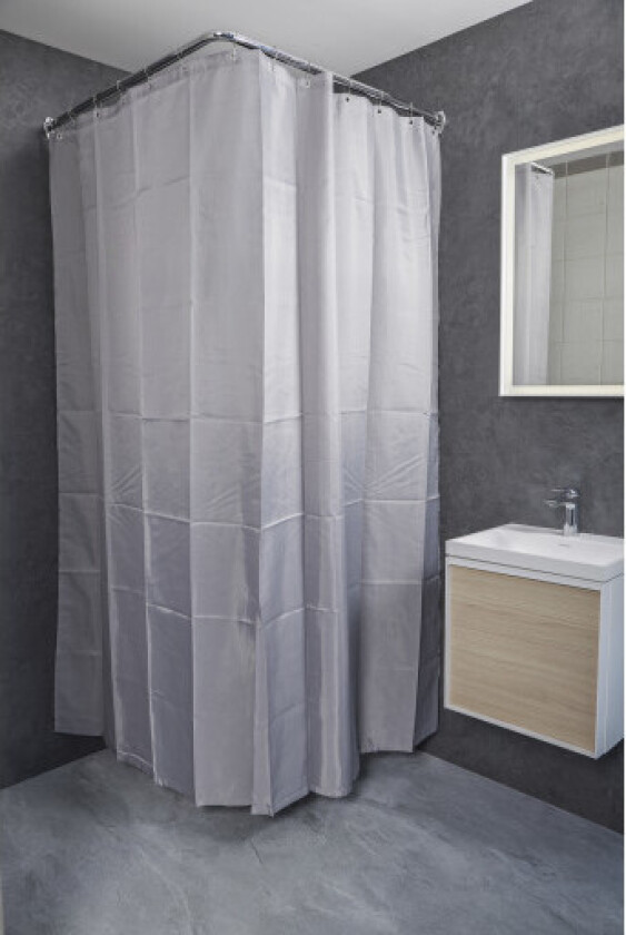 Unicolor dusjforheng, 270x200 cm, grå