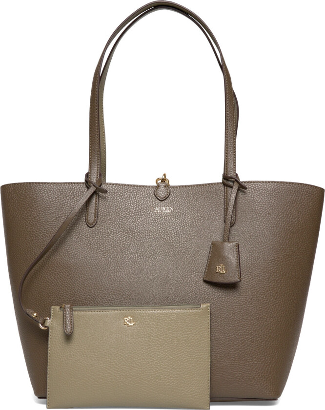 Faux-Leather Large Reversible Tote Bag - Khaki green - ONE SIZE